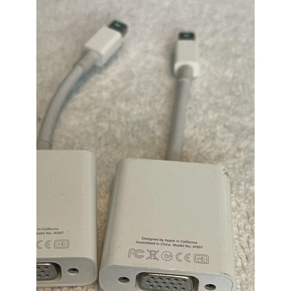 LOT of 2 Genuine OEM Apple A1307 Mini DisplayPort to VGA DVI Adapters *